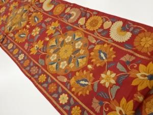 縞に変わり華文・花唐草模様織出し袋帯